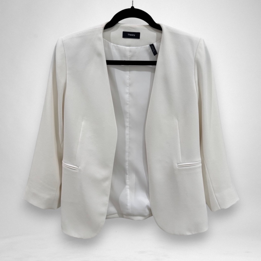 Theory Lindrayia B Admiral Crepe Jacket (White)